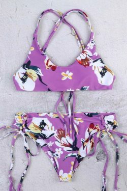 Vintage Floral Halter Bikini Set - Y2K Fashion Swimwear for Women