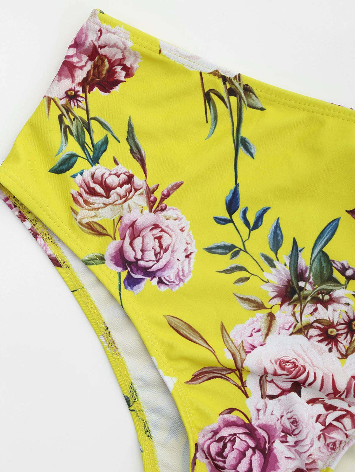 Vintage Floral Halter High Waist Bikini - Y2K Fashion Swimwear for Women