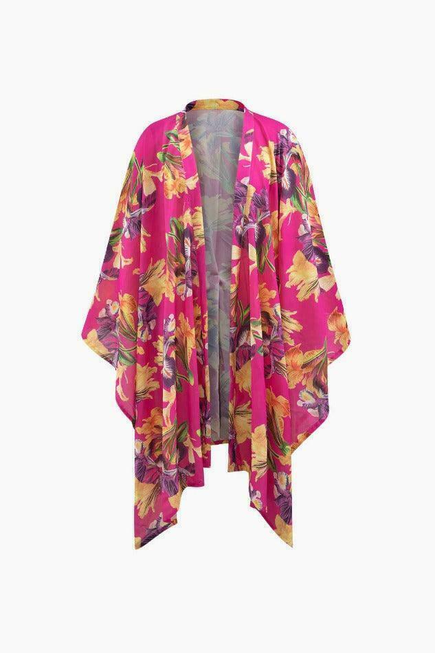 Vintage Floral Print Cover-Up for Women - Y2K Aesthetic Fashion with Coquette Style and Grunge Vibes