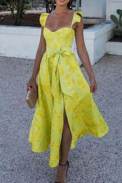 Vintage Floral Suspender Dress - Y2K Fashion Retro Aesthetic Outfit for Women