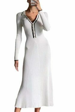Vintage French V-Neck Dress: Y2K Aesthetic, Coquette & Grunge Fusion, Pastel Goth Elegance - Women's