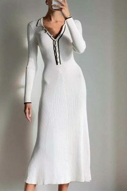 Vintage French V-Neck Dress: Y2K Aesthetic, Coquette & Grunge Fusion, Pastel Goth Elegance - Women's
