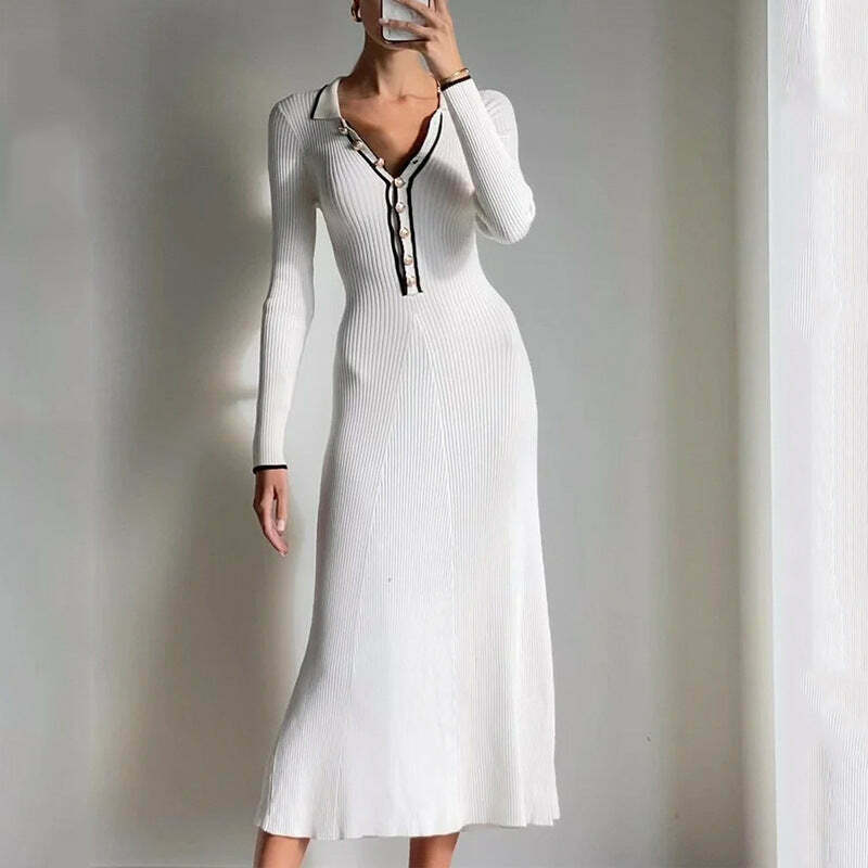 Vintage French V-Neck Dress: Y2K Aesthetic, Coquette & Grunge Fusion, Pastel Goth Elegance - Women's