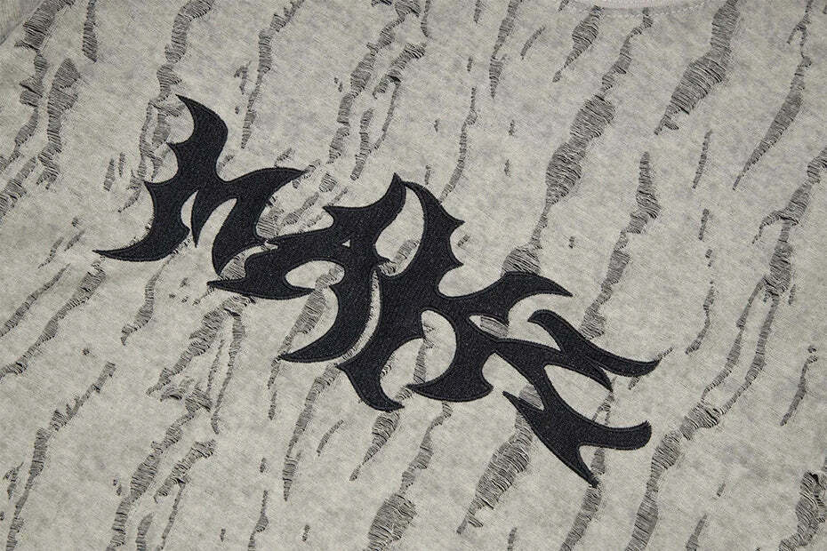 Vintage Grunge Aesthetic Tee with Unique Texture - Y2K Fashion Statement Piece