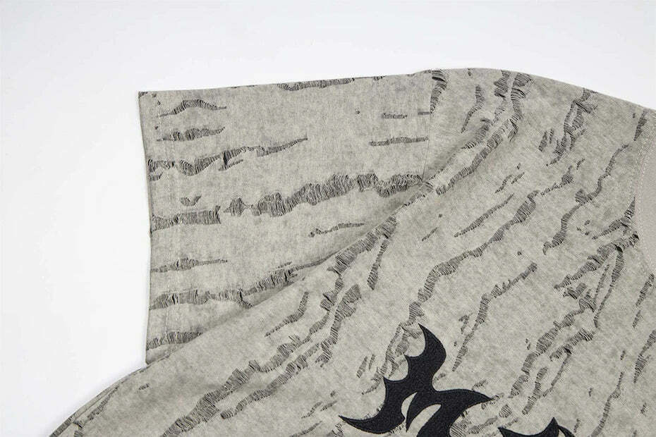 Vintage Grunge Aesthetic Tee with Unique Texture - Y2K Fashion Statement Piece