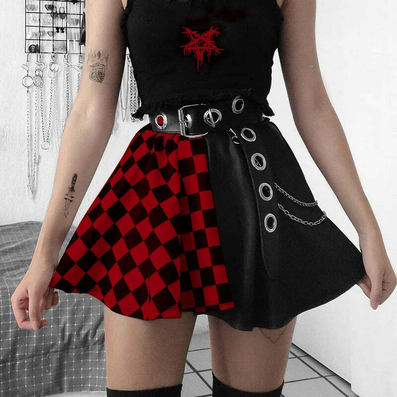 Vintage Grunge High Waist Cargo Skirt for Women - Y2K Aesthetic Outfit