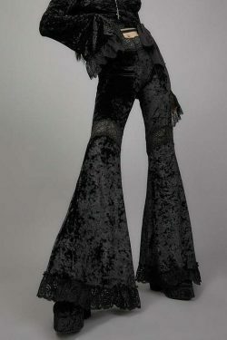 Vintage Grunge High Waist Flare Pants - Y2K Fashion Outfit
