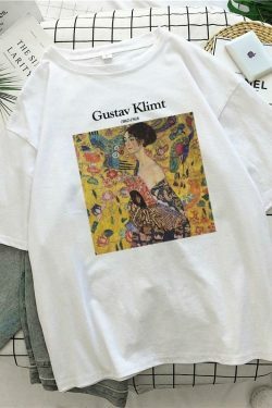 Vintage Gustav Klimt Art Tee - Y2K Aesthetic Women's Fashion Statement Piece