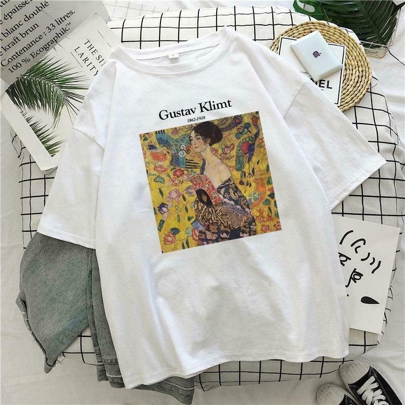 Vintage Gustav Klimt Art Tee - Y2K Aesthetic Women's Fashion Statement Piece
