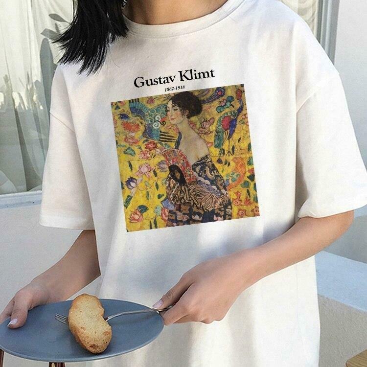 Vintage Gustav Klimt Art Tee - Y2K Aesthetic Women's Fashion Statement Piece