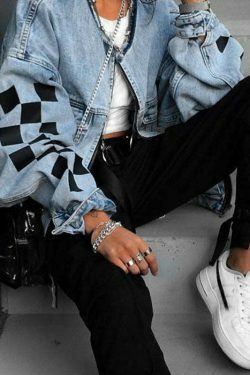 Vintage Indie Aesthetic Zipper Denim Jacket - Y2K Fashion Grunge Style Coquette Outfits