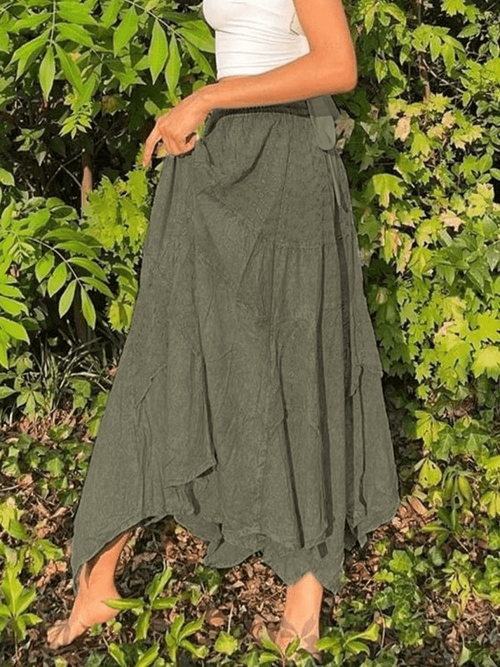 Vintage Lace-Up Midi Skirt: Y2K Fashion with a Coquette Aesthetic Twist