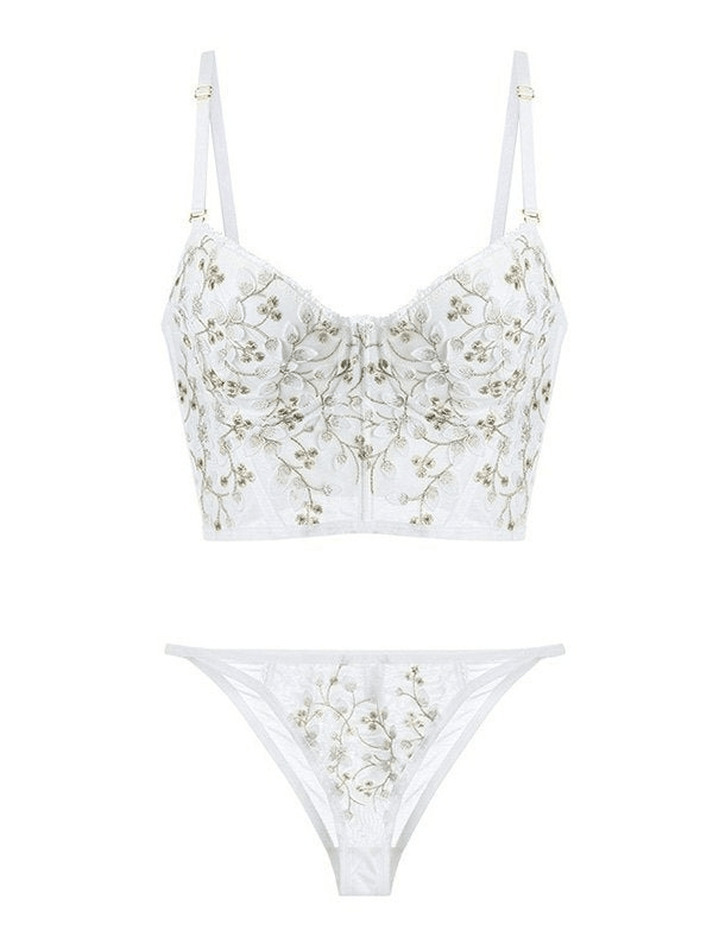 Vintage Lace Embroidery Bustier - Y2K Coquette Grunge Aesthetic Cute Tops Goth