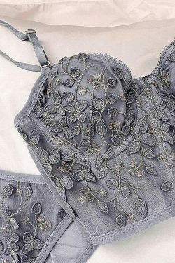 Vintage Lace Embroidery Bustier - Y2K Coquette Grunge Aesthetic Cute Tops Goth