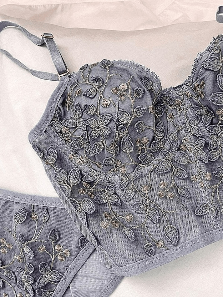 Vintage Lace Embroidery Bustier - Y2K Coquette Grunge Aesthetic Cute Tops Goth