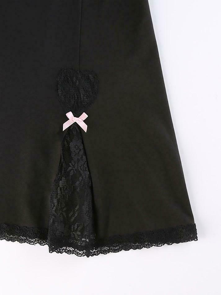 Vintage Lace Slip Mini Dress - Y2K Fashion Aesthetic for Women - Coquette Style Grunge Outfit