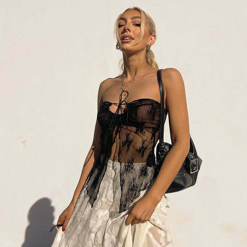 Vintage Lace Tube Vest Top: Y2K Fashion - Coquette Aesthetic, Grunge Style, Pastel Goth & More
