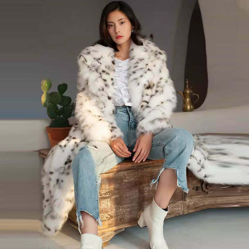 Vintage Leopard Print Fur Coat - Y2K Fashion Statement with Coquette & Grunge Aesthetic