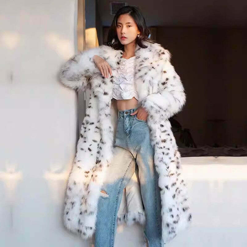 Vintage Leopard Print Fur Coat - Y2K Fashion Statement with Coquette & Grunge Aesthetic