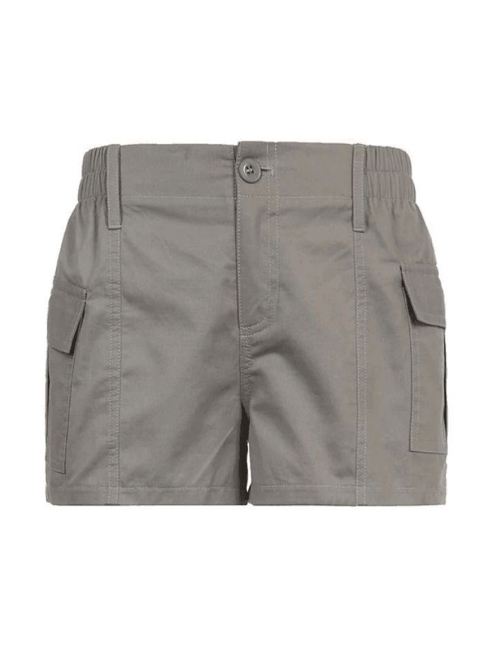 Vintage Low Rise Asymmetric Cargo Shorts - Y2K Fashion with a Grunge Aesthetic