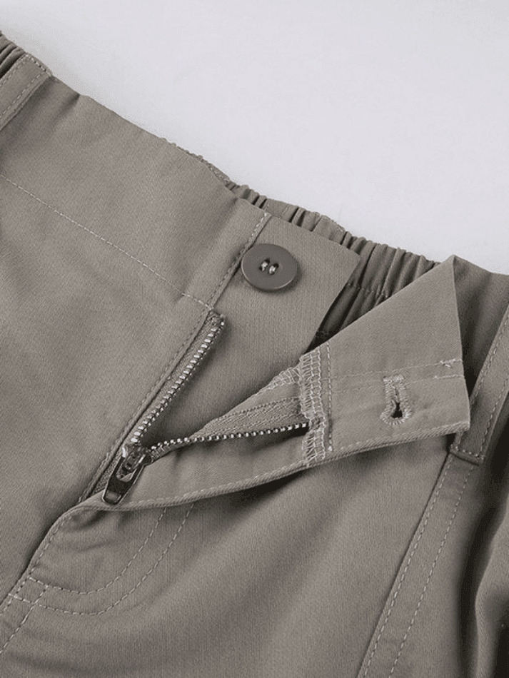Vintage Low Rise Asymmetric Cargo Shorts - Y2K Fashion with a Grunge Aesthetic