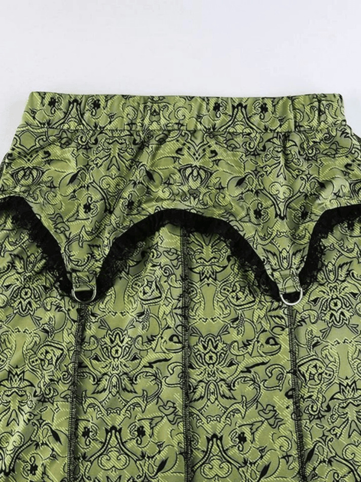 Vintage Mermaid Patchwork Printed Maxi Skirt - Y2K Fashion Statement with Coquette Aesthetic Flair