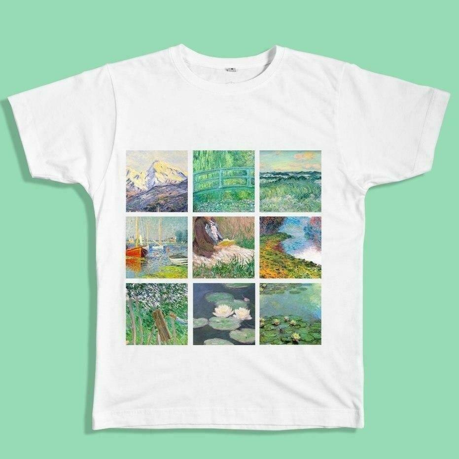 Vintage Monet Painting Tee - Y2K Aesthetic Top for Women - Coquette Style Fashion Shirt