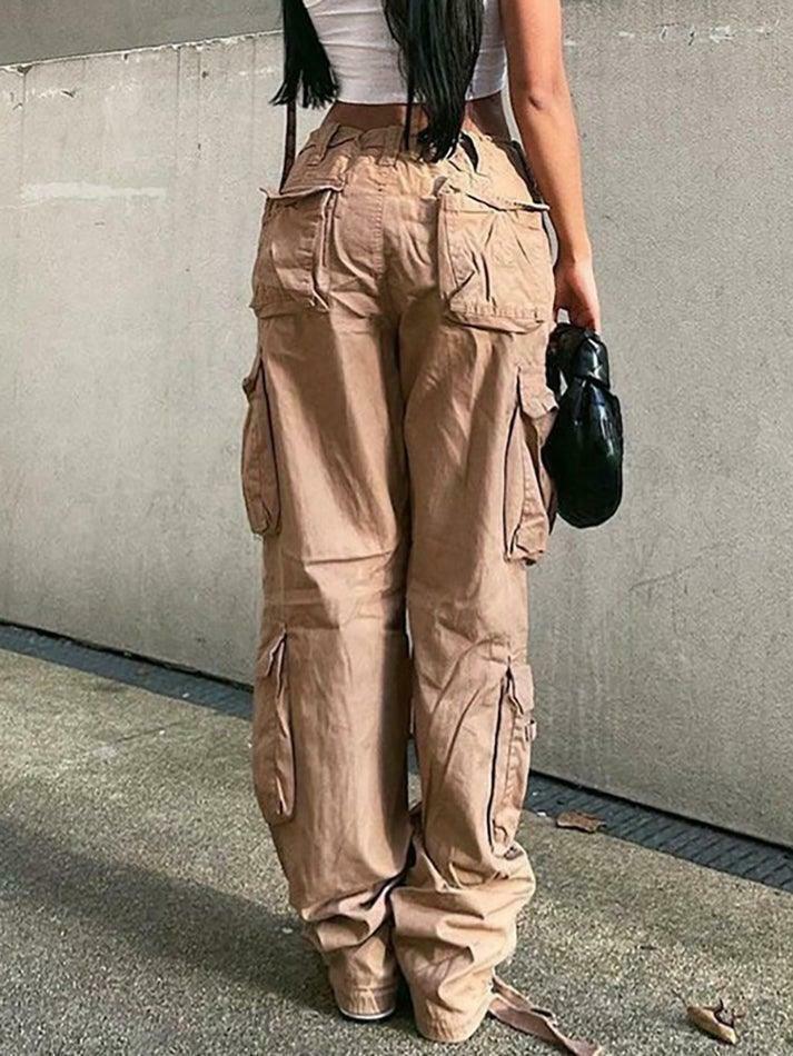Vintage Multi Pocket Patched Cargo Jeans - Y2K Aesthetic Grunge Style - Coquette Fashion Retro Denim