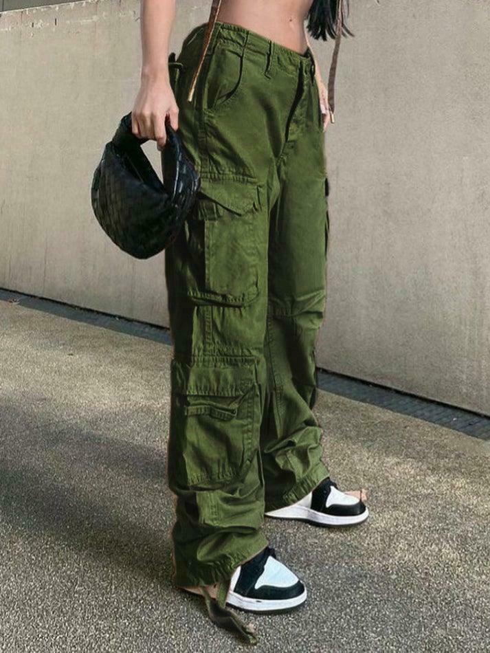 Vintage Multi Pocket Patched Cargo Jeans - Y2K Aesthetic Grunge Style - Coquette Fashion Retro Denim