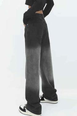 Vintage Ombre High Waist Boyfriend Jeans - Y2K Fashion Aesthetic for Women