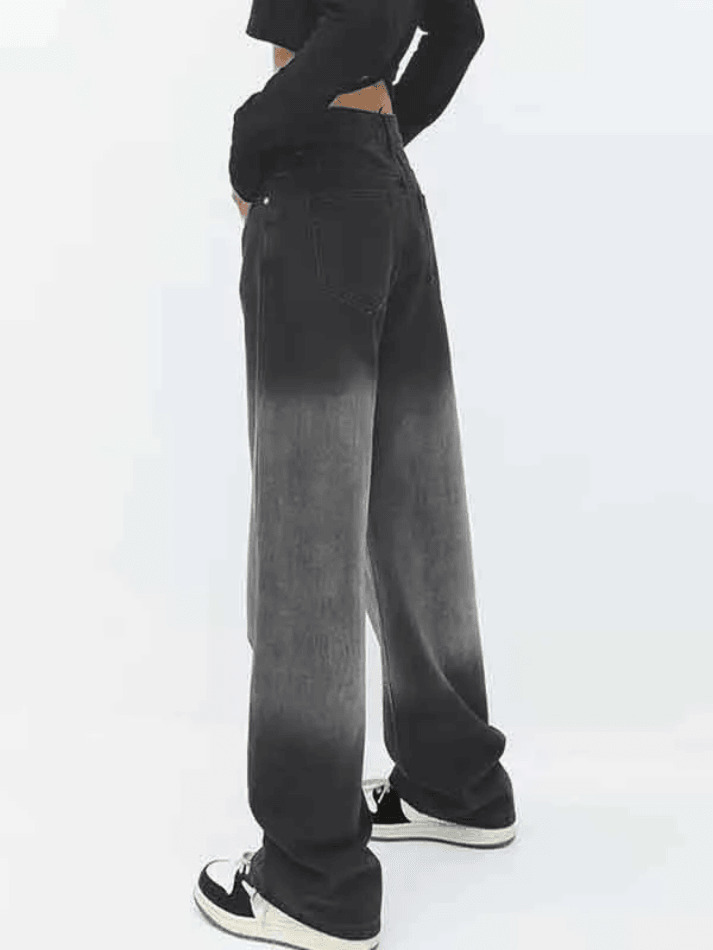 Vintage Ombre High Waist Boyfriend Jeans - Y2K Fashion Aesthetic for Women
