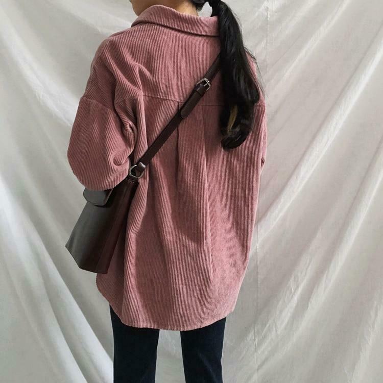 Vintage Pink Corduroy Jacket - Y2K Fashion Statement Piece for Coquette Aesthetic Women