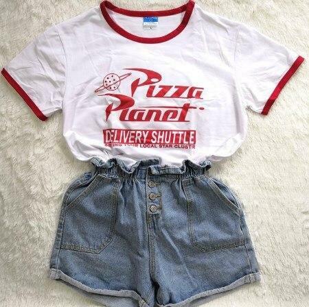 Vintage Pizza Planet T-Shirt - Y2K Fashion Tee with Nostalgic Aesthetic Vibe