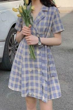 Vintage Plaid Dress - Y2K Fashion Statement with Coquette Aesthetic Flair