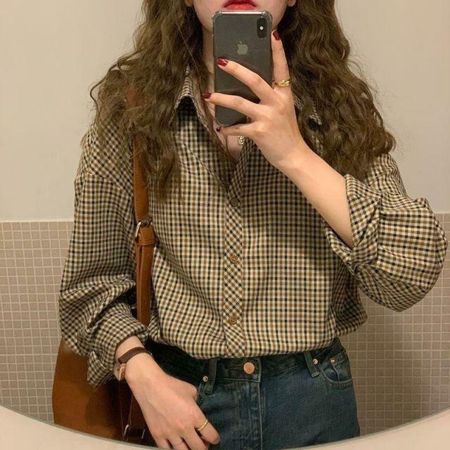 Vintage Plaid Shirt: Y2K Fashion with Coquette Aesthetic, Grunge Style, and Pastel Goth Vibes