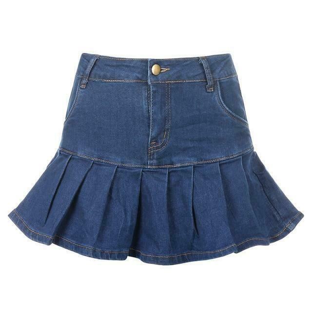 Vintage Pleated Mini Skirt - Y2K Aesthetic Fashion - Coquette Style with Grunge