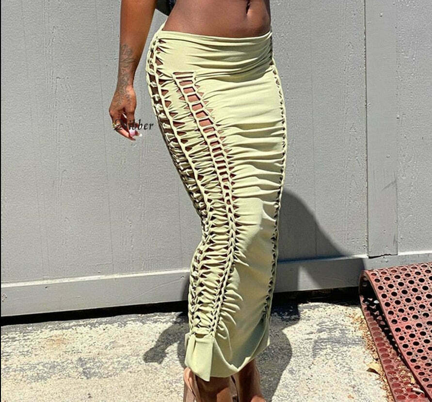 Vintage Pleated Skirt: Y2K Aesthetic Fashion - Coquette Style, Grunge Vibes, Pastel Goth