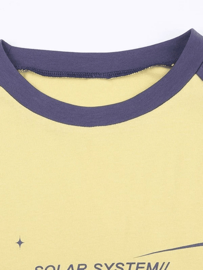 Vintage Raglan Long Sleeve Tee - Y2K Aesthetic Grunge Coquette Style, Cute Tops & Cargo Skirt
