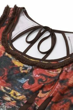 Vintage Random Print Backless Maxi Dress - Y2K Fashion Aesthetic with Coquette and Grunge Style