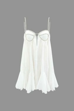 Vintage Rhinestone Mini Dress - Y2K Fashion Aesthetic with Coquette Style and Grunge Vibes