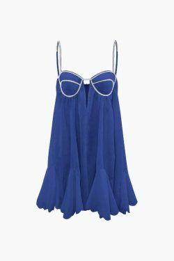 Vintage Rhinestone Mini Dress - Y2K Fashion Aesthetic with Coquette Style and Grunge Vibes