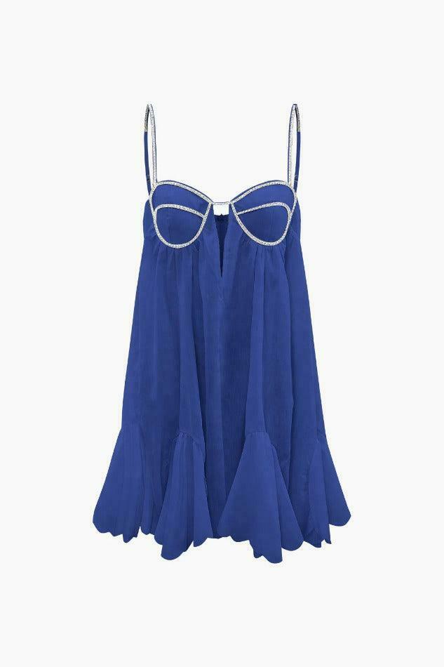 Vintage Rhinestone Mini Dress - Y2K Fashion Aesthetic with Coquette Style and Grunge Vibes