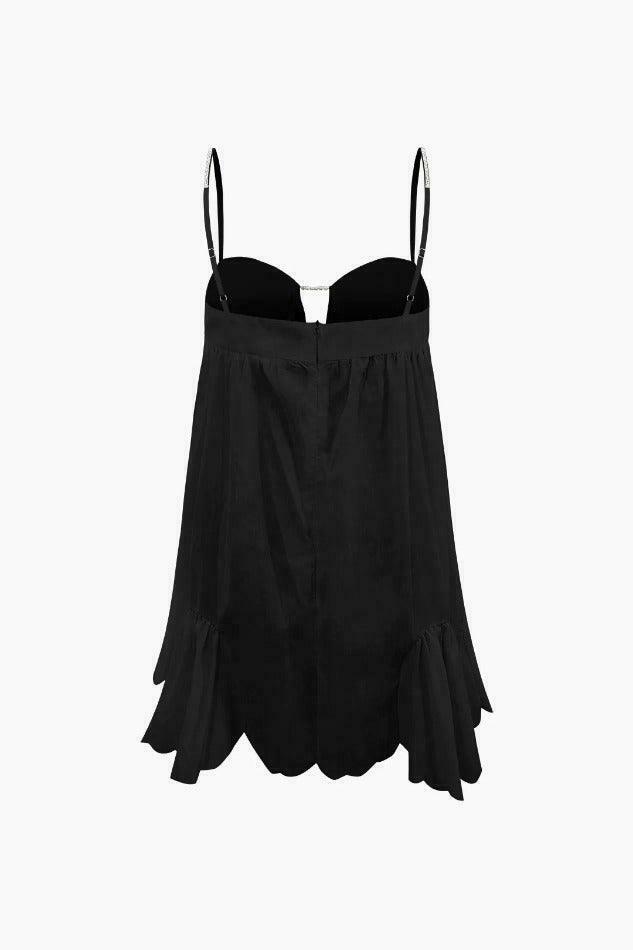 Vintage Rhinestone Mini Dress - Y2K Fashion Aesthetic with Coquette Style and Grunge Vibes