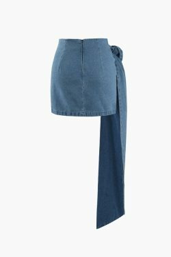 Vintage Rose Corsage Denim Mini Skirt - Y2K Fashion Aesthetic with Coquette and Grunge Vibes