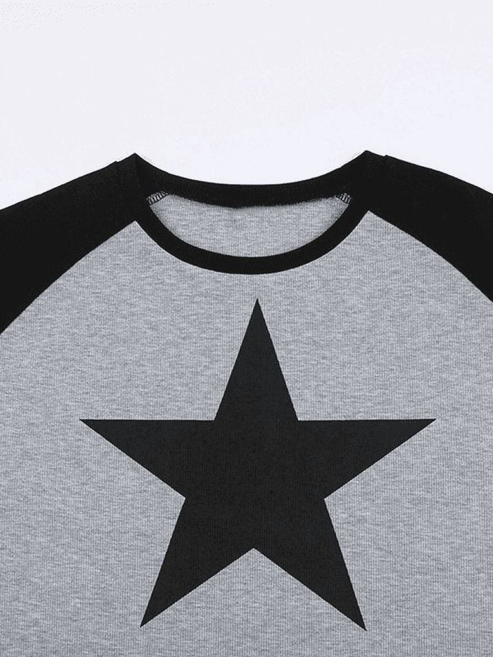Vintage Star Y2K Long Sleeve Tee - Nostalgic Aesthetic Top for Women with a Retro Vibe