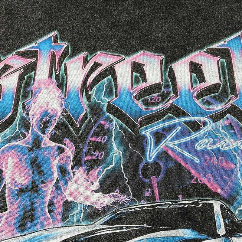 Vintage Street Racer Graphic Tee - Y2K Fashion Aesthetic Top for Women