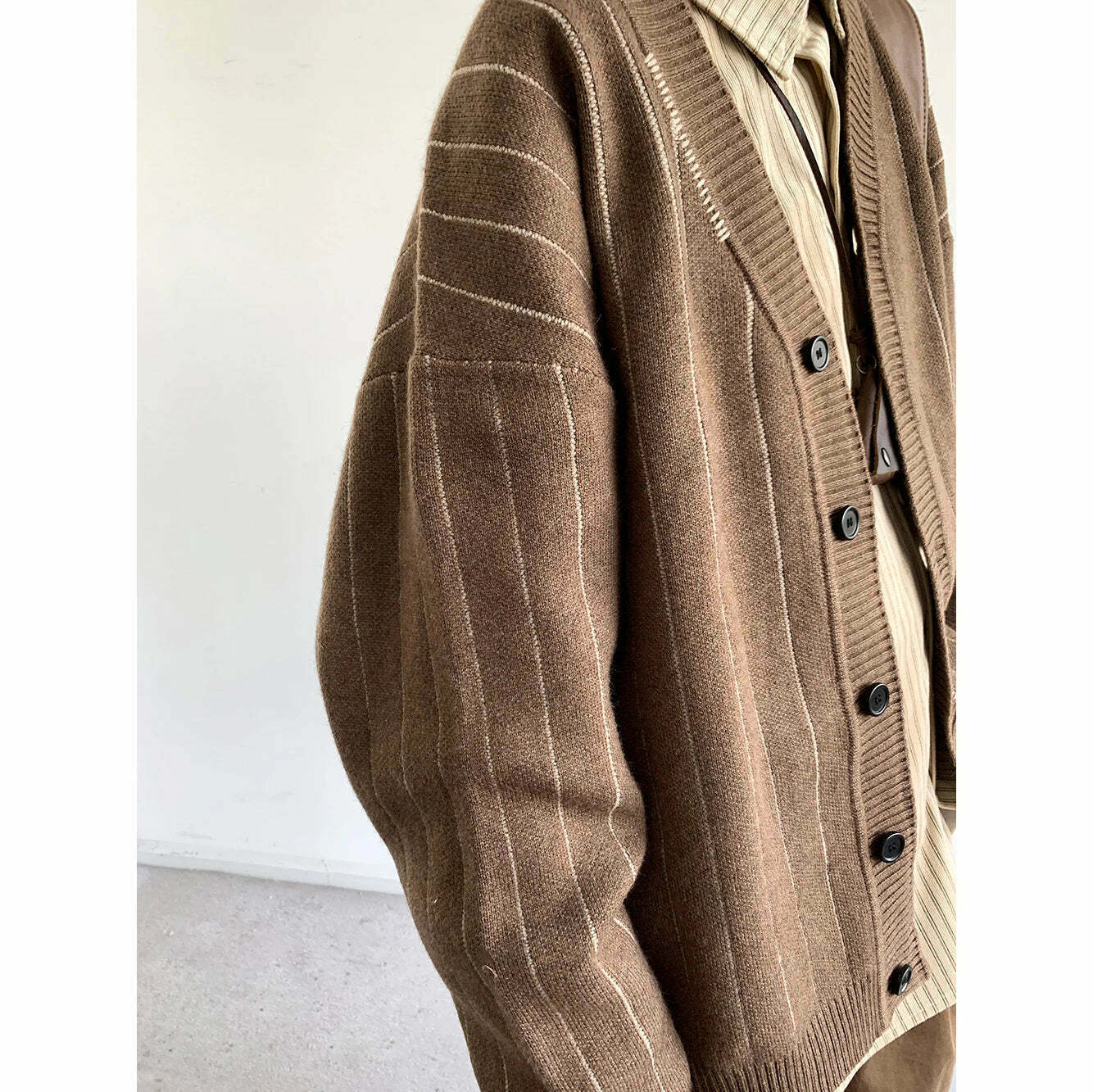 Vintage Striped Cardigan for Women - Y2K Fashion Aesthetic with Coquette and Grunge Vibes