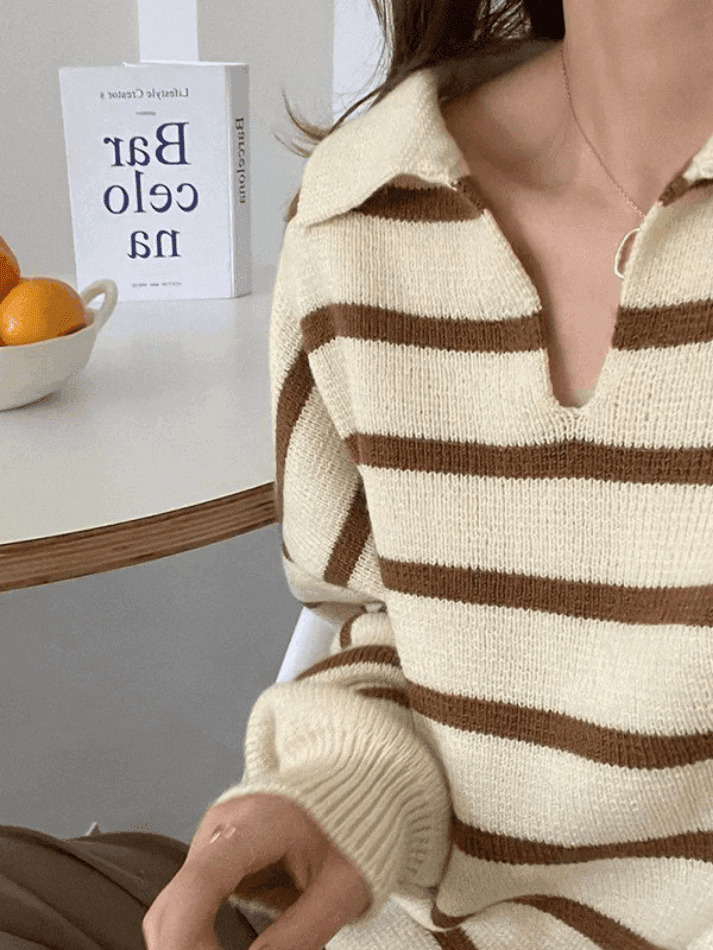 Vintage Striped Pullover Sweater for Y2K Fashion Enthusiasts with Coquette and Grunge Aesthetic