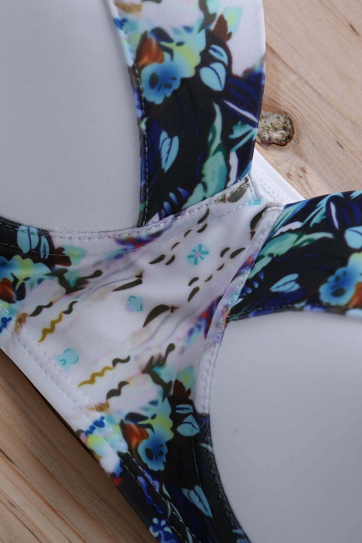 Vintage Underwire Bikini Set with Printed High Waist - Y2K Fashion Swimwear for Women