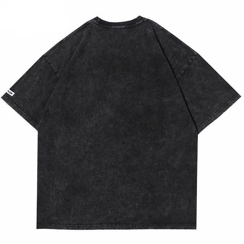 Vintage Vibe: BLACK AIR 'Grave Digger' Graphic Tee in Washed Cotton Jersey - Y2K Aesthetic Fashion